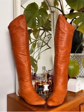 Baker Leather Tall Boots in Burnt Orange size 7.5